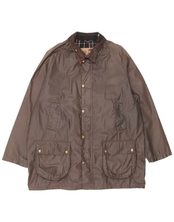 Conbipel Mens Waxed Cotton Jacket UK 42 XL Khaki Polyester