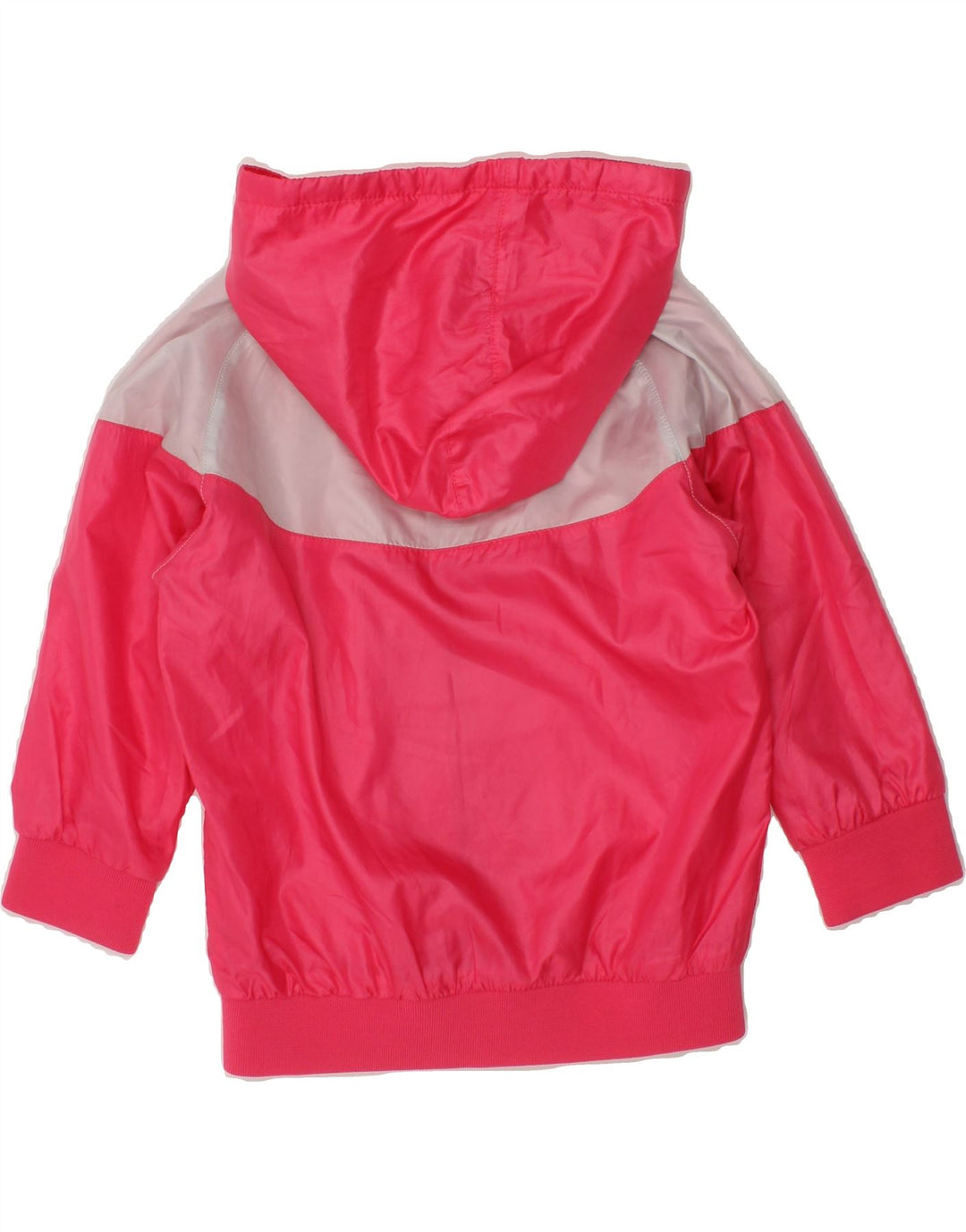 NIKE Girls Hooded Rain Jacket 2-3 Years Pink Colourblock Polyester Vintage Nike and Second-Hand Nike from Messina Hembry 