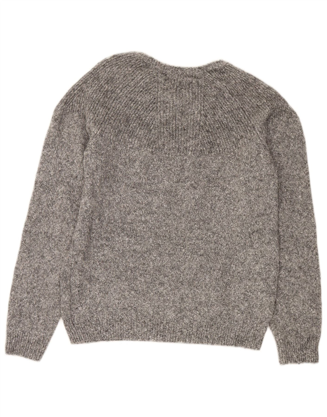 Zara Mens Boat Neck Jumper Sweater Medium Grey Flecked Wool