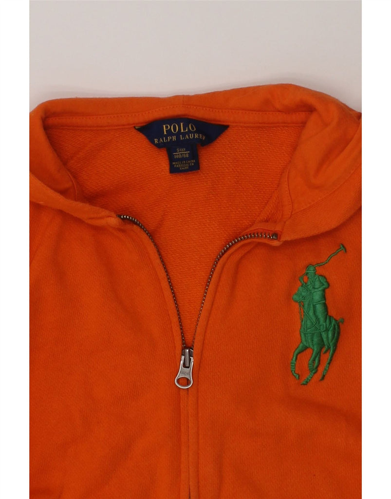 POLO RALPH LAUREN Boys Zip Hoodie Sweater 7-8 Years Small  Orange Cotton | Vintage Polo Ralph Lauren | Thrift | Second-Hand Polo Ralph Lauren | Used Clothing | Messina Hembry 