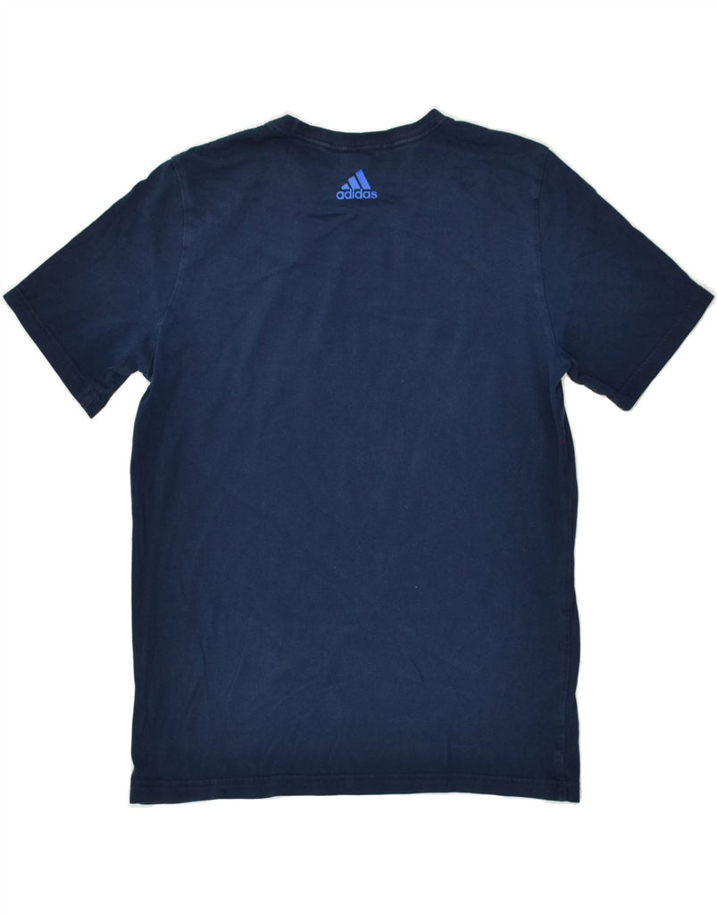 ADIDAS Boys Graphic T-Shirt Top 13-14 Years Navy Blue Cotton | Vintage Adidas | Thrift | Second-Hand Adidas | Used Clothing | Messina Hembry 