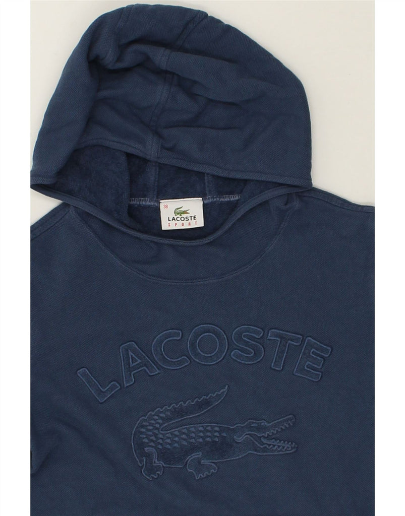 LACOSTE Womens Graphic Hoodie Jumper Size 38 Medium Navy Blue | Vintage Lacoste | Thrift | Second-Hand Lacoste | Used Clothing | Messina Hembry 