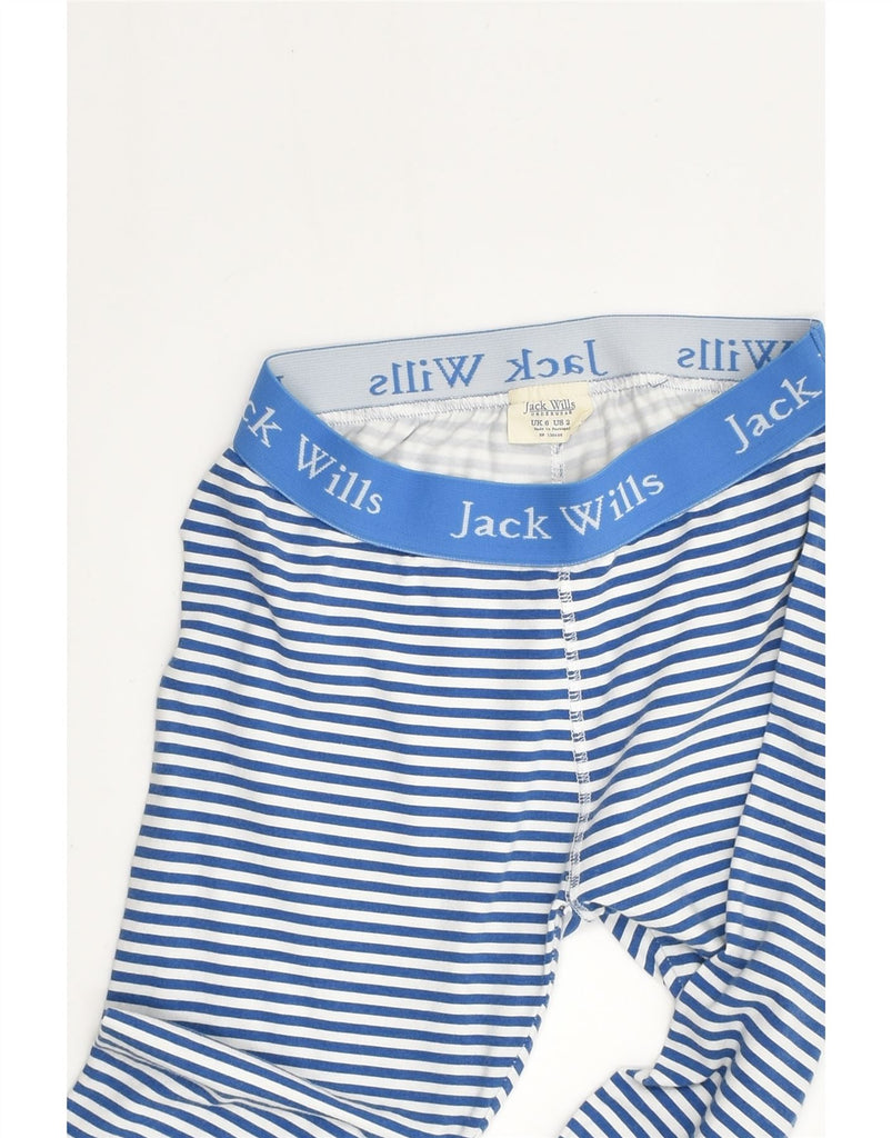 JACK WILLS Womens Underwear Leggings UK 6 XS Blue Striped Cotton | Vintage Jack Wills | Thrift | Second-Hand Jack Wills | Used Clothing | Messina Hembry 