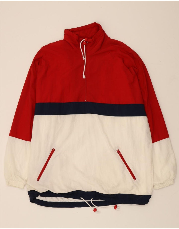 VINTAGE Mens Anorak Jacket IT 52/54 Large Red Colourblock Polyamide Vintage Vintage and Second-Hand Vintage from Messina Hembry 