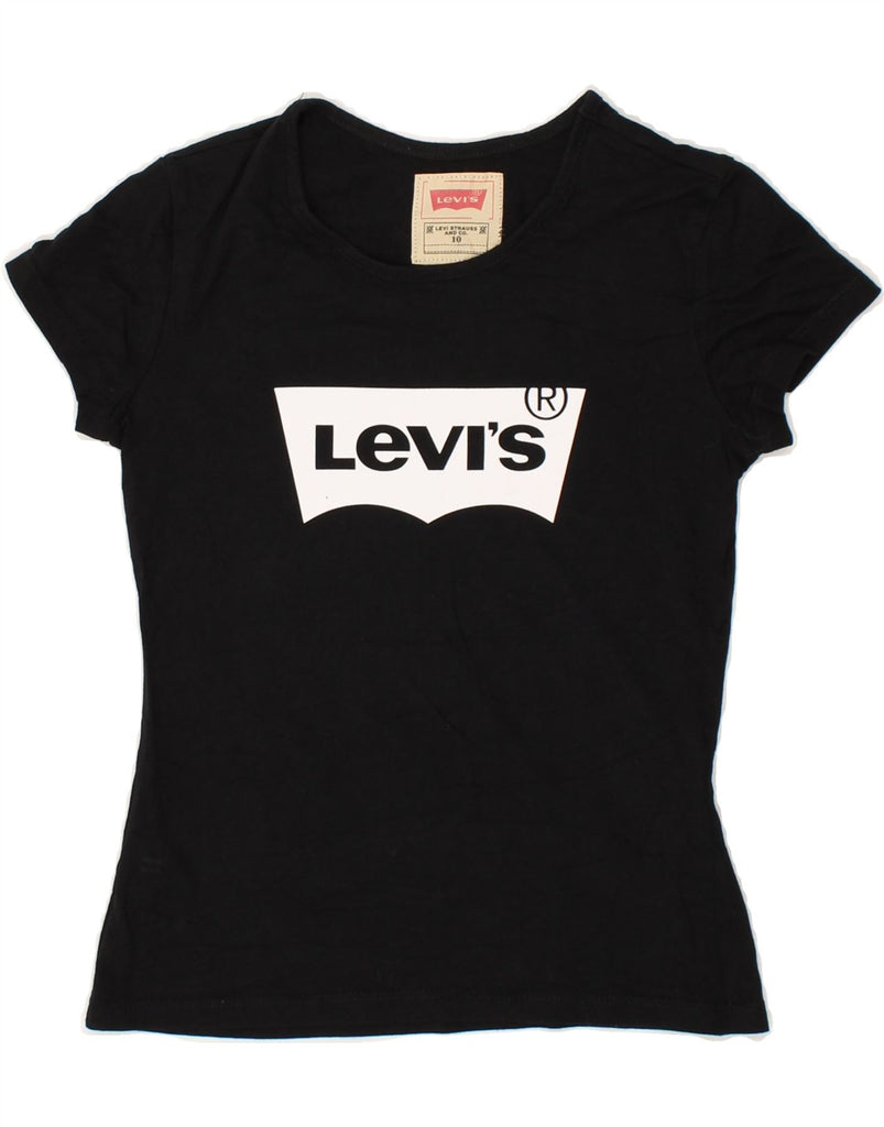 LEVI'S Girls Graphic T-Shirt Top 9-10 Years Black Cotton | Vintage Levi's | Thrift | Second-Hand Levi's | Used Clothing | Messina Hembry 