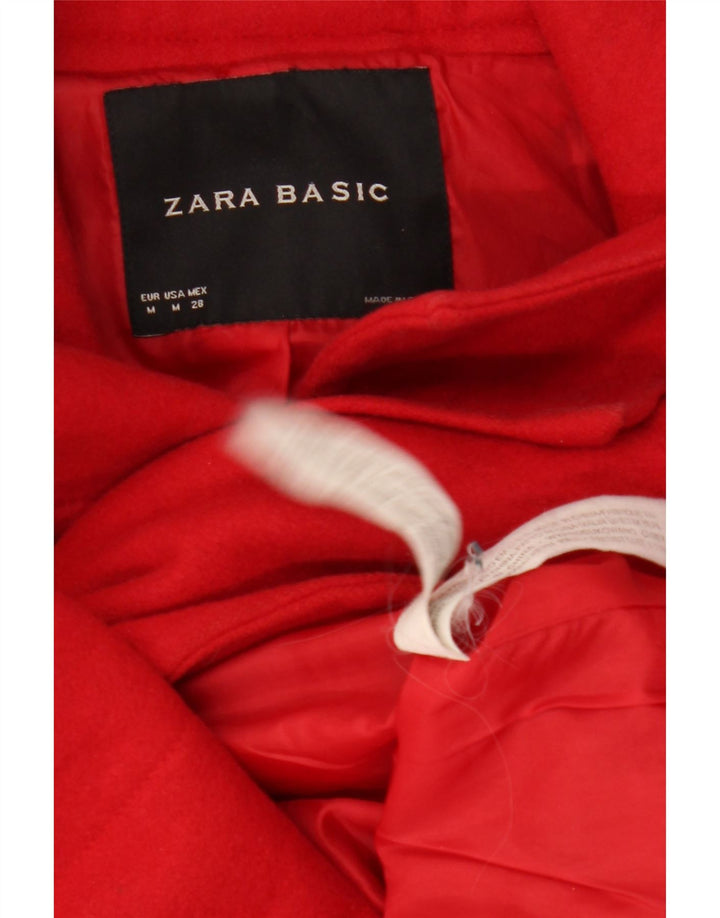 ZARA Womens Overcoat UK 12 Medium Red Wool