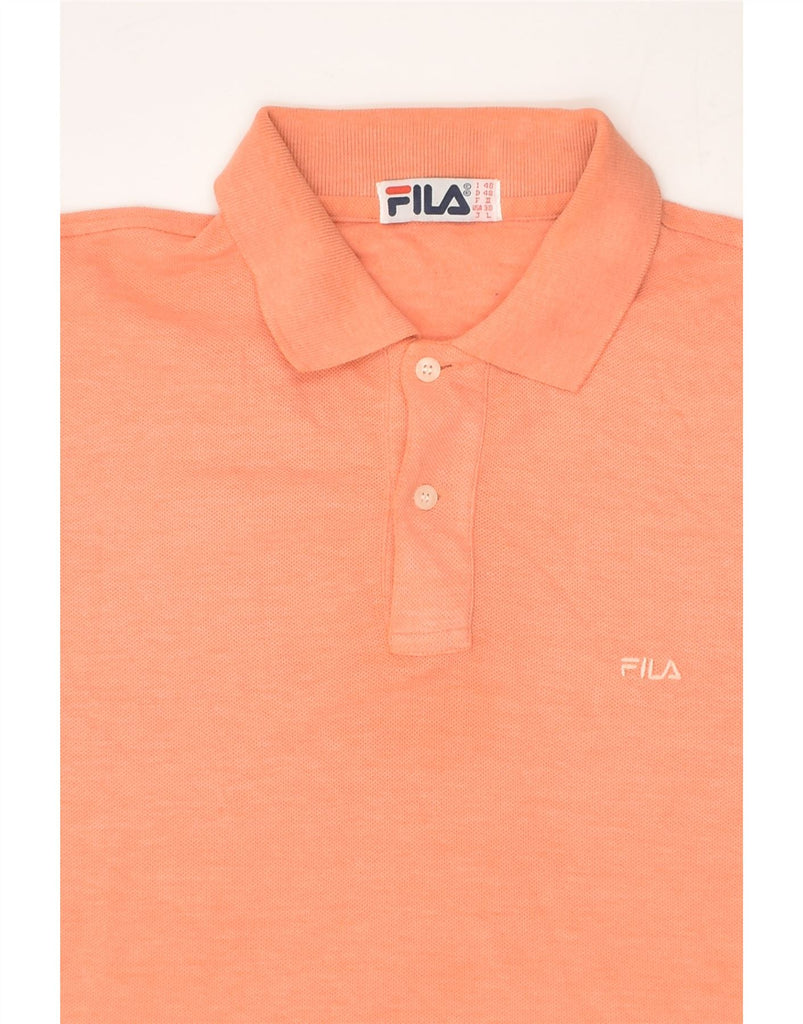 FILA Mens Polo Shirt IT 48 Medium Orange Cotton | Vintage Fila | Thrift | Second-Hand Fila | Used Clothing | Messina Hembry 