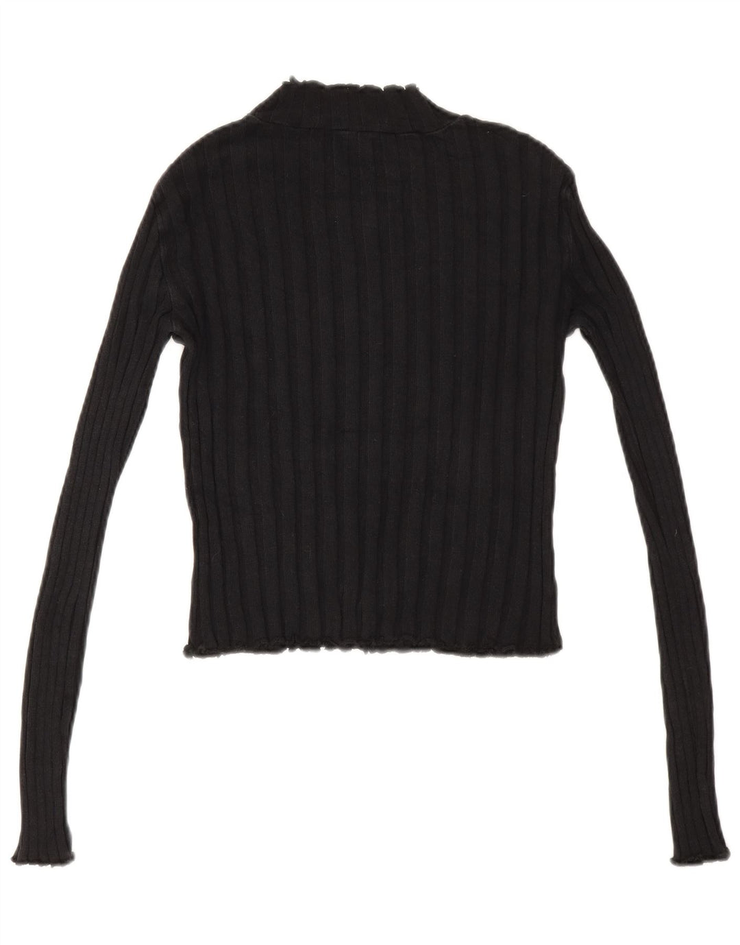 Zara Womens Crop Turtle Neck Jumper Sweater UK 12 Medium Black