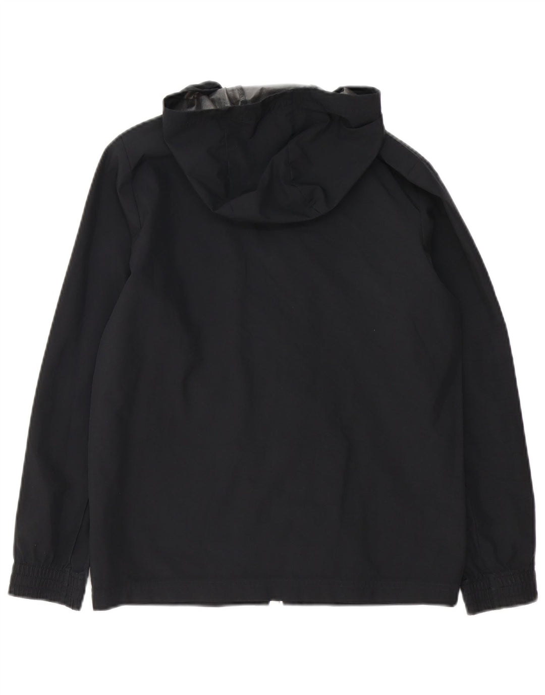 ADIDAS Boys Ancona Graphic Hooded Rain Jacket 11-12 Years Black Polyester