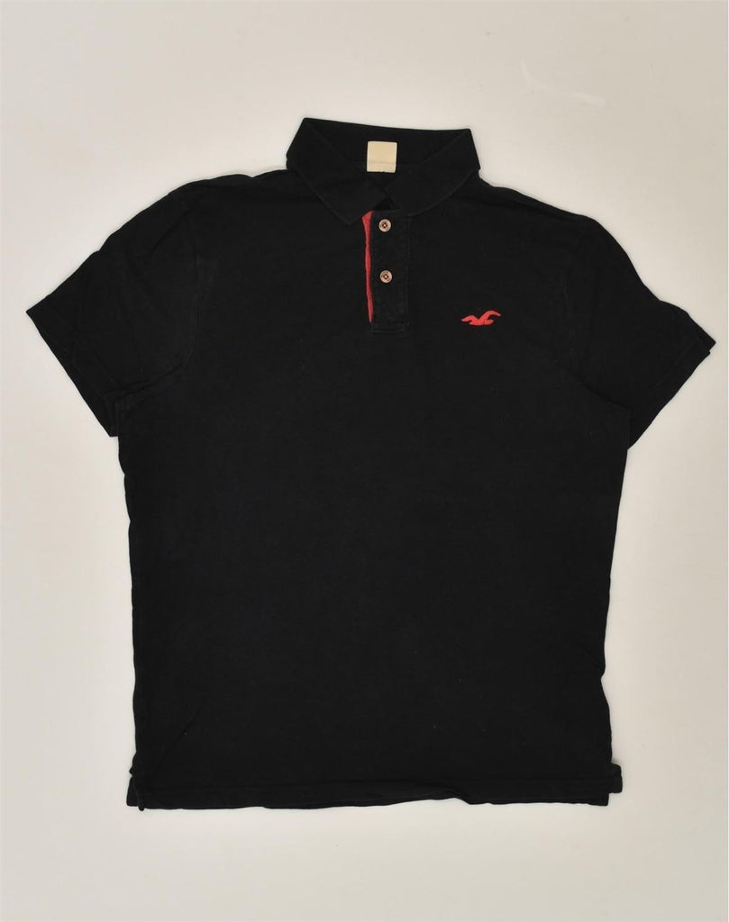 HOLLISTER Mens Slim Polo Shirt Large Black Cotton | Vintage Hollister | Thrift | Second-Hand Hollister | Used Clothing | Messina Hembry 