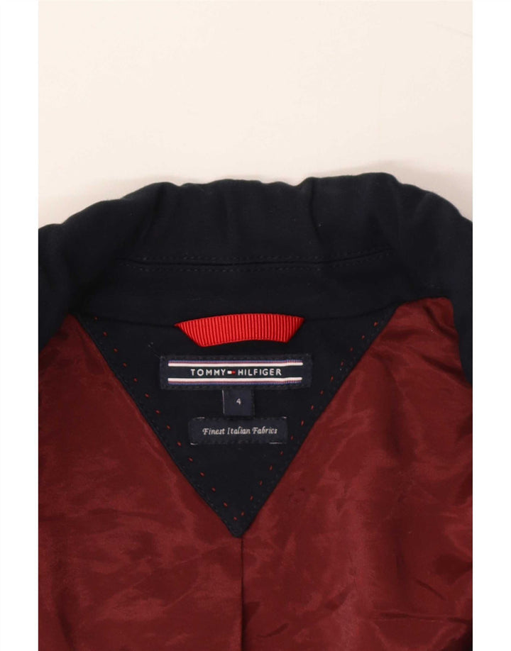 Tommy Hilfiger Womens 1 Button Blazer Jacket US 4 Small Navy Blue Viscose