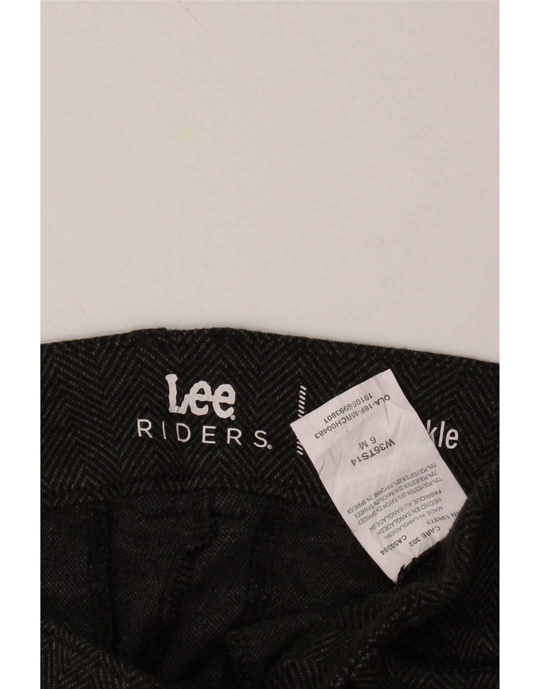 LEE Womens Riders Casual Trousers US 6 Medium W30 L26 Grey Herringbone Vintage Lee and Second-Hand Lee from Messina Hembry 