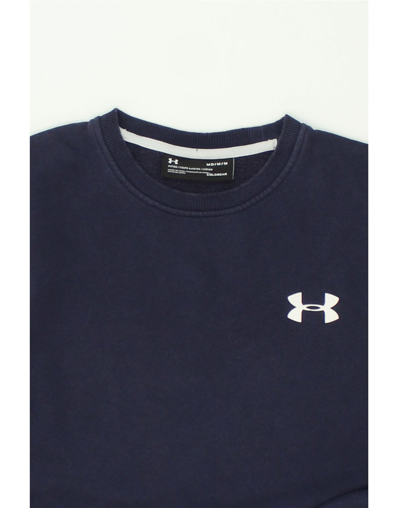 UNDER ARMOUR Mens Cold Gear Sweatshirt Jumper Medium Navy Blue | Vintage Under Armour | Thrift | Second-Hand Under Armour | Used Clothing | Messina Hembry 