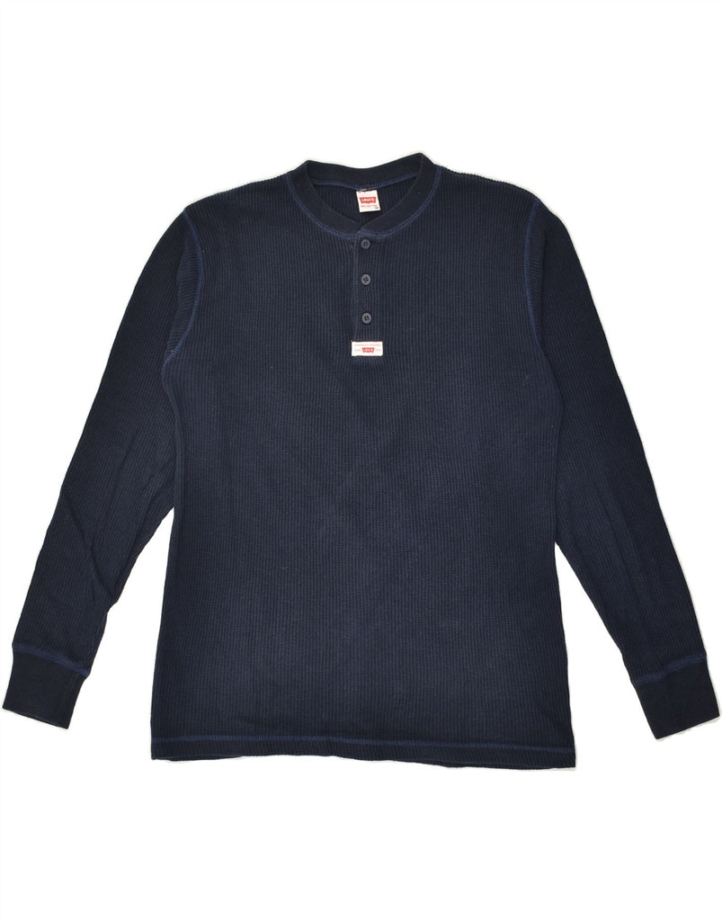 LEVI'S Mens Top Long Sleeve Medium Navy Blue Cotton | Vintage Levi's | Thrift | Second-Hand Levi's | Used Clothing | Messina Hembry 