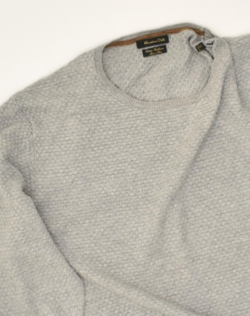 MASSIMO DUTTI Womens Crew Neck Jumper Sweater UK 16 Large Grey Cotton | Vintage Massimo Dutti | Thrift | Second-Hand Massimo Dutti | Used Clothing | Messina Hembry 