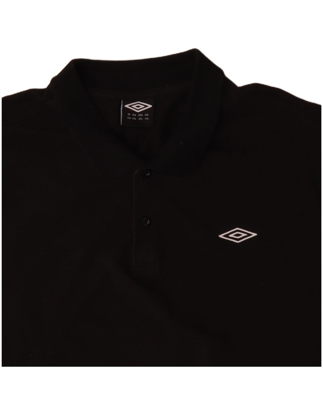 UMBRO Mens Polo Shirt 2XL Black Cotton