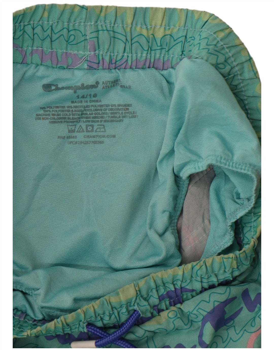 Champion Girls Graphic Sport Shorts 14-15 Years  Green Polyester