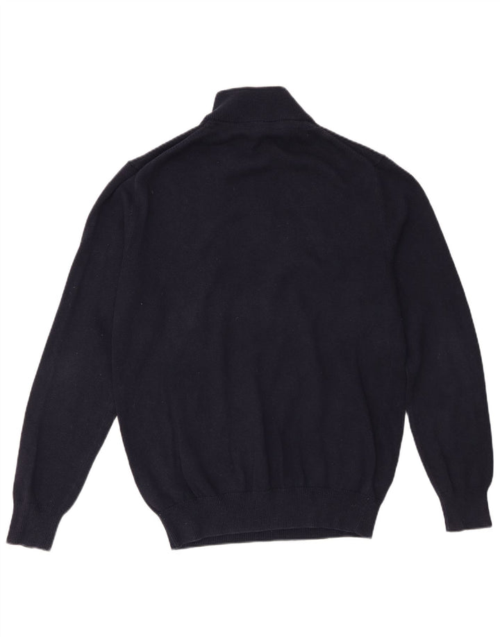 Crew Clothing Mens Zip Neck Jumper Sweater Medium Navy Blue Cotton