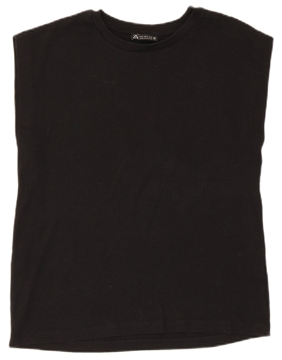Zara Womens Vest Top UK 10 Small Black Cotton