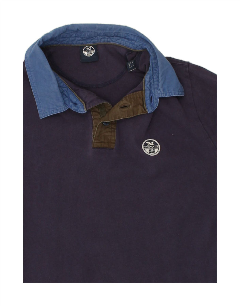 NORTH SAILS Mens Long Sleeve Polo Shirt XS Purple Colourblock Cotton Vintage North Sails and Second-Hand North Sails from Messina Hembry 