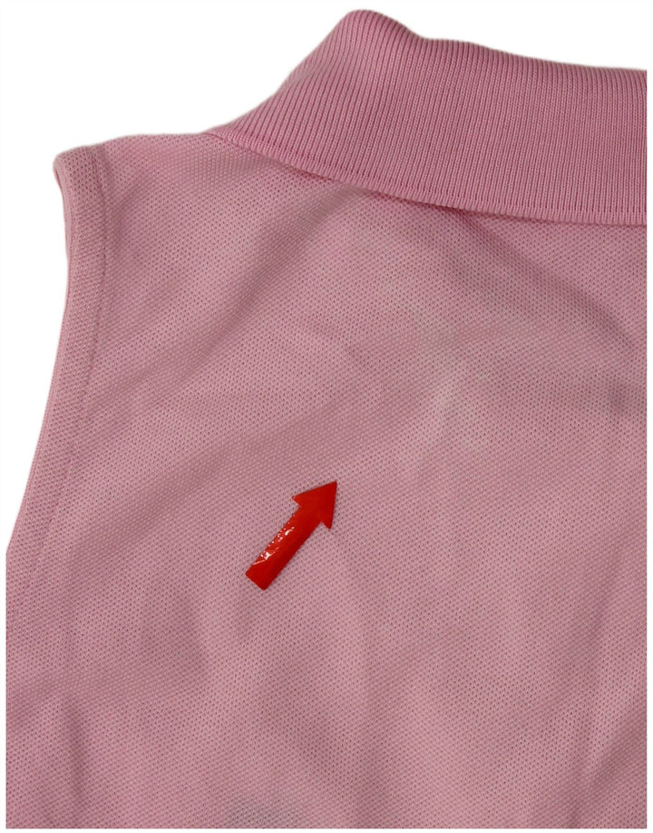 Lacoste Womens Sleeveless Polo Shirt Size 40 Medium Pink Cotton