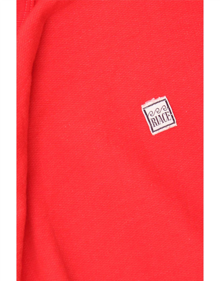 Vintage Mens Sweatshirt Jumper Large Red Colourblock