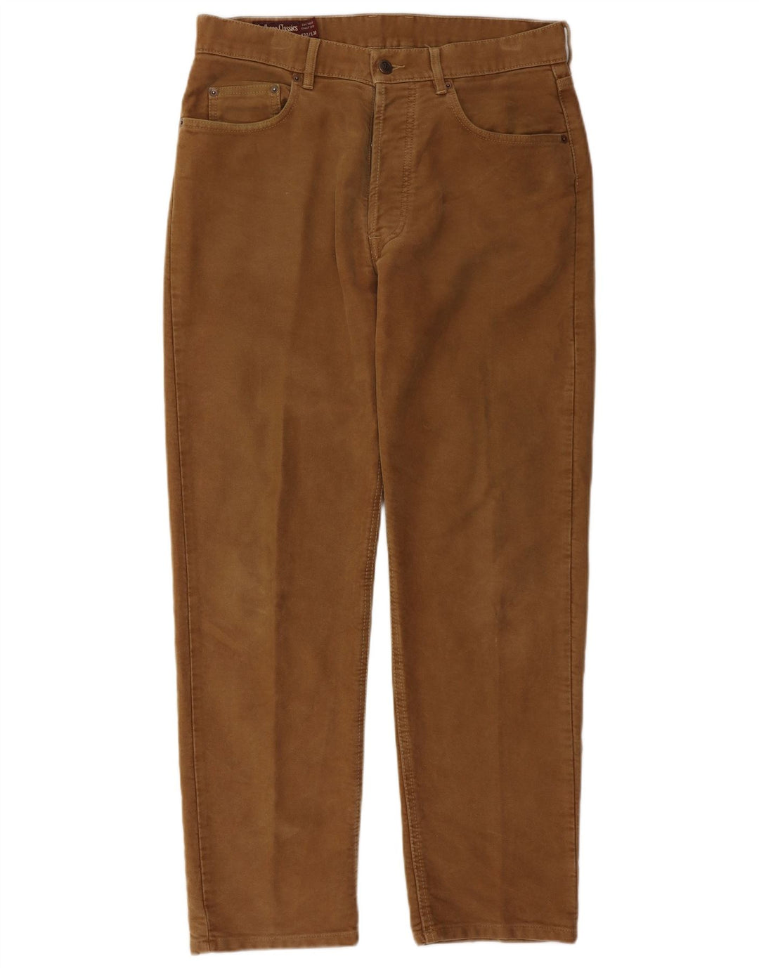 MARLBORO CLASSICS Mens Straight Casual Trousers W32 L30 Brown Cotton
