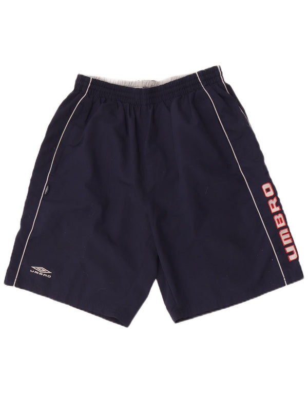 Umbro Mens Graphic Sport Shorts Large Navy Blue Polyester