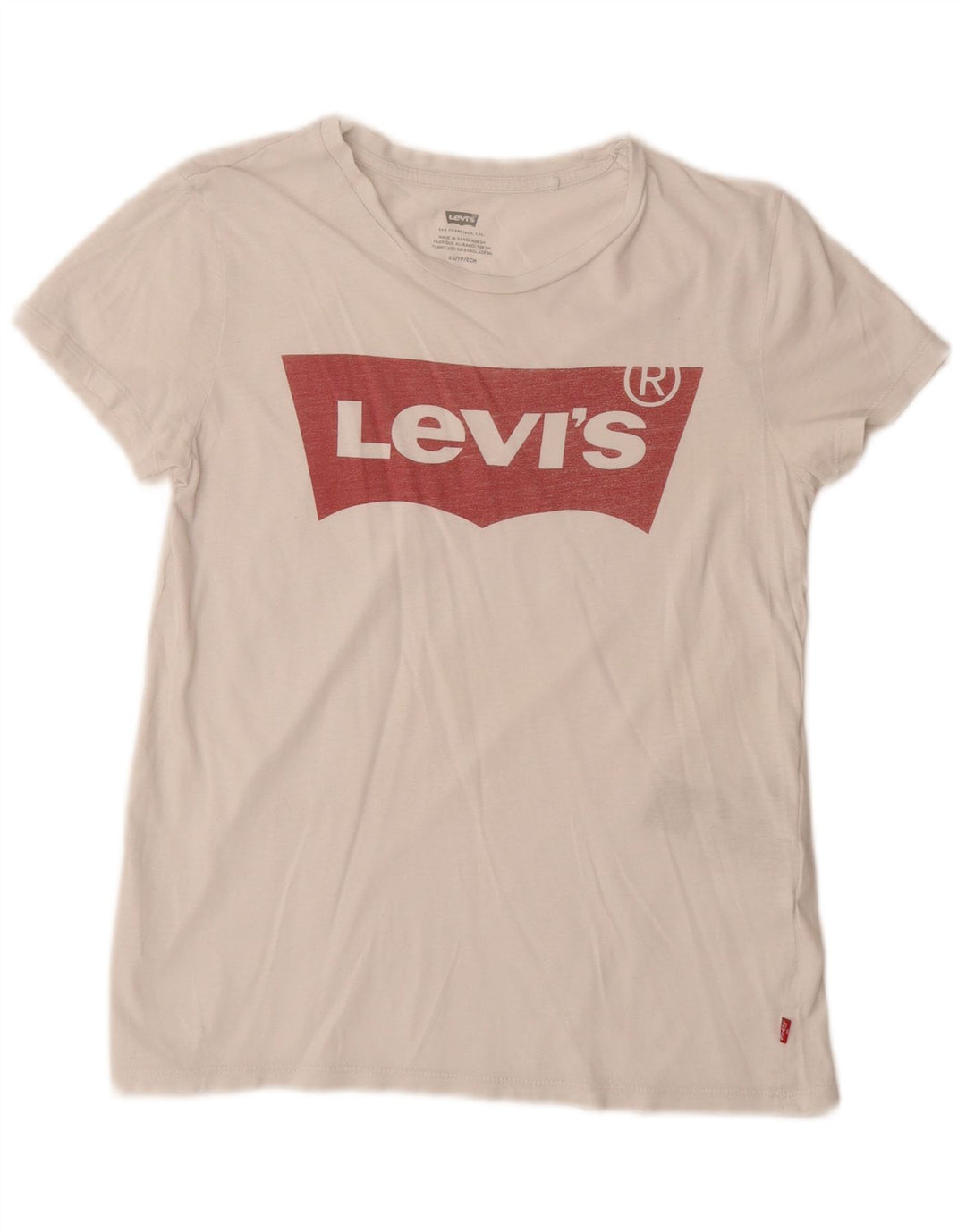 LEVI'S Womens Graphic T-Shirt Top UK 6 XS White Cotton