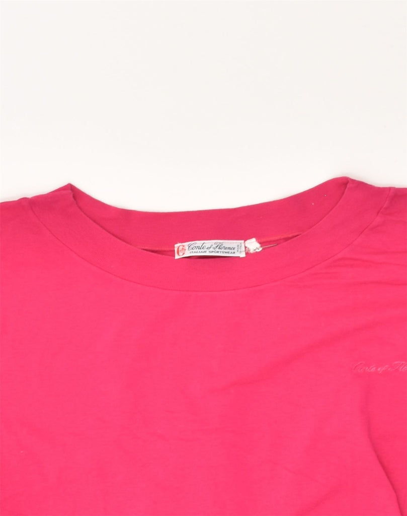 CONTE OF FLORENCE Womens T-Shirt Top IT 44 Medium Pink Cotton | Vintage Conte of Florence | Thrift | Second-Hand Conte of Florence | Used Clothing | Messina Hembry 