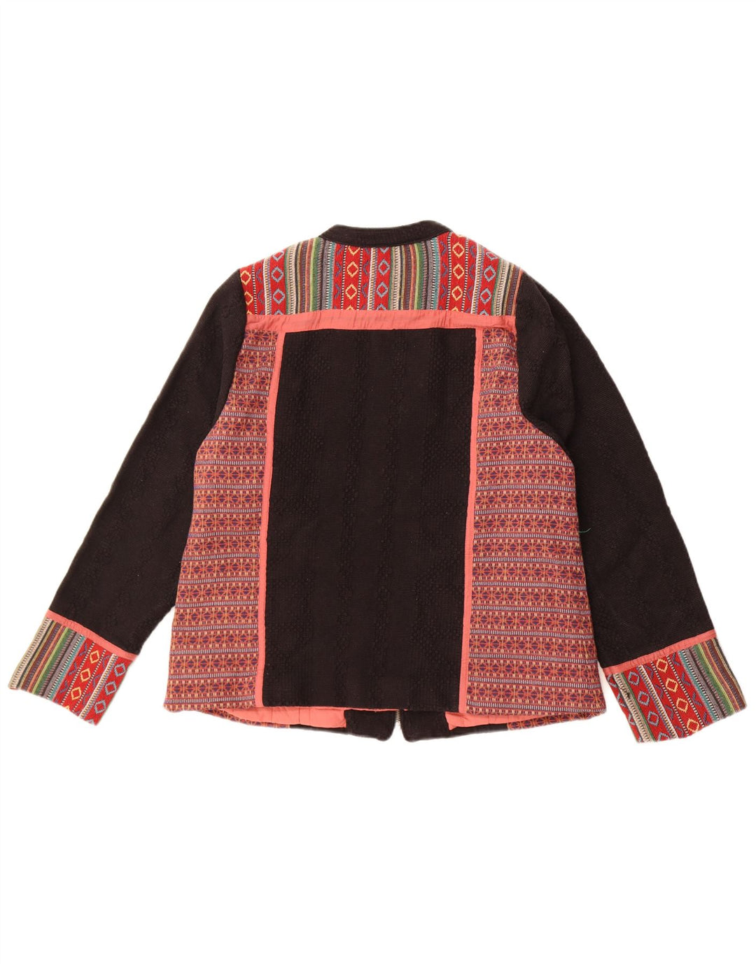 Monsoon Womens Blazer Jacket UK 18 XL  Black Fair Isle Cotton