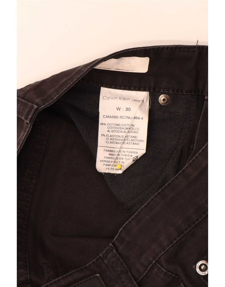Calvin Klein Mens Straight Jeans W30 L34 Black Cotton