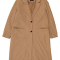 Marks & Spencer Womens Overcoat UK 16 Large  Beige Herringbone Wool