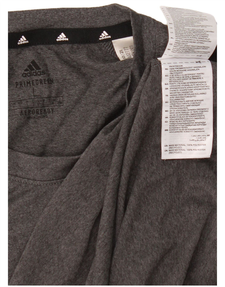 Adidas Mens Aeroready T-Shirt Top Large Grey Polyester