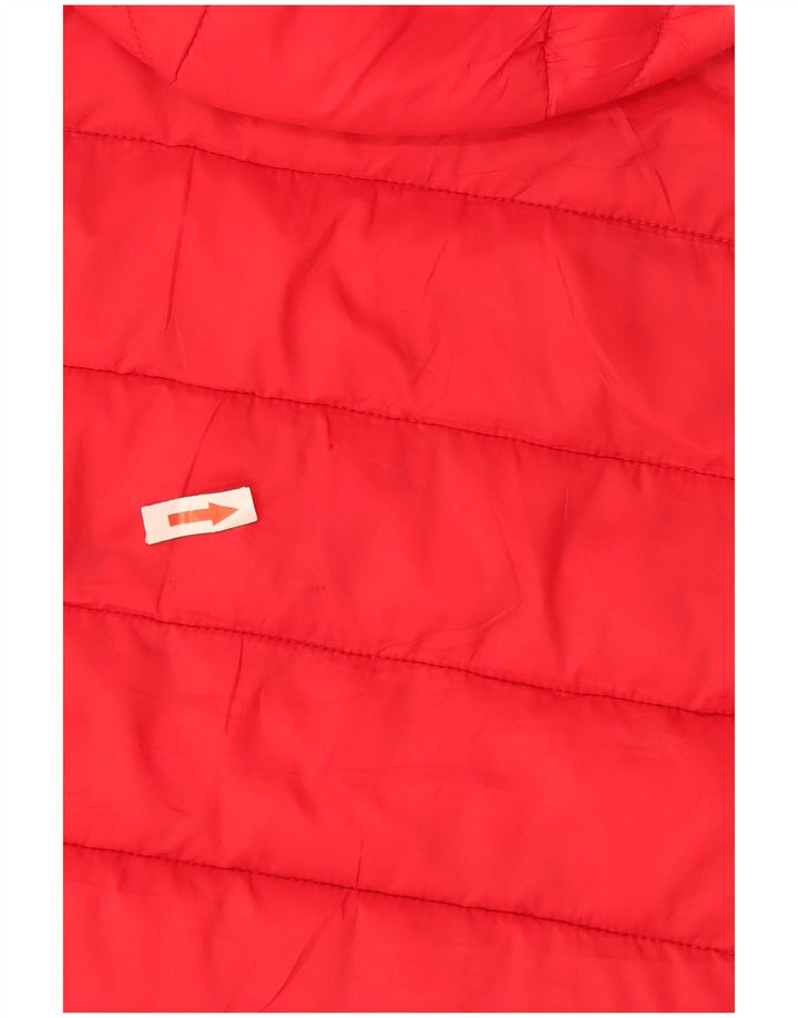 Calvin Klein Womens Hooded Padded Jacket UK 16 Large Red Nylon