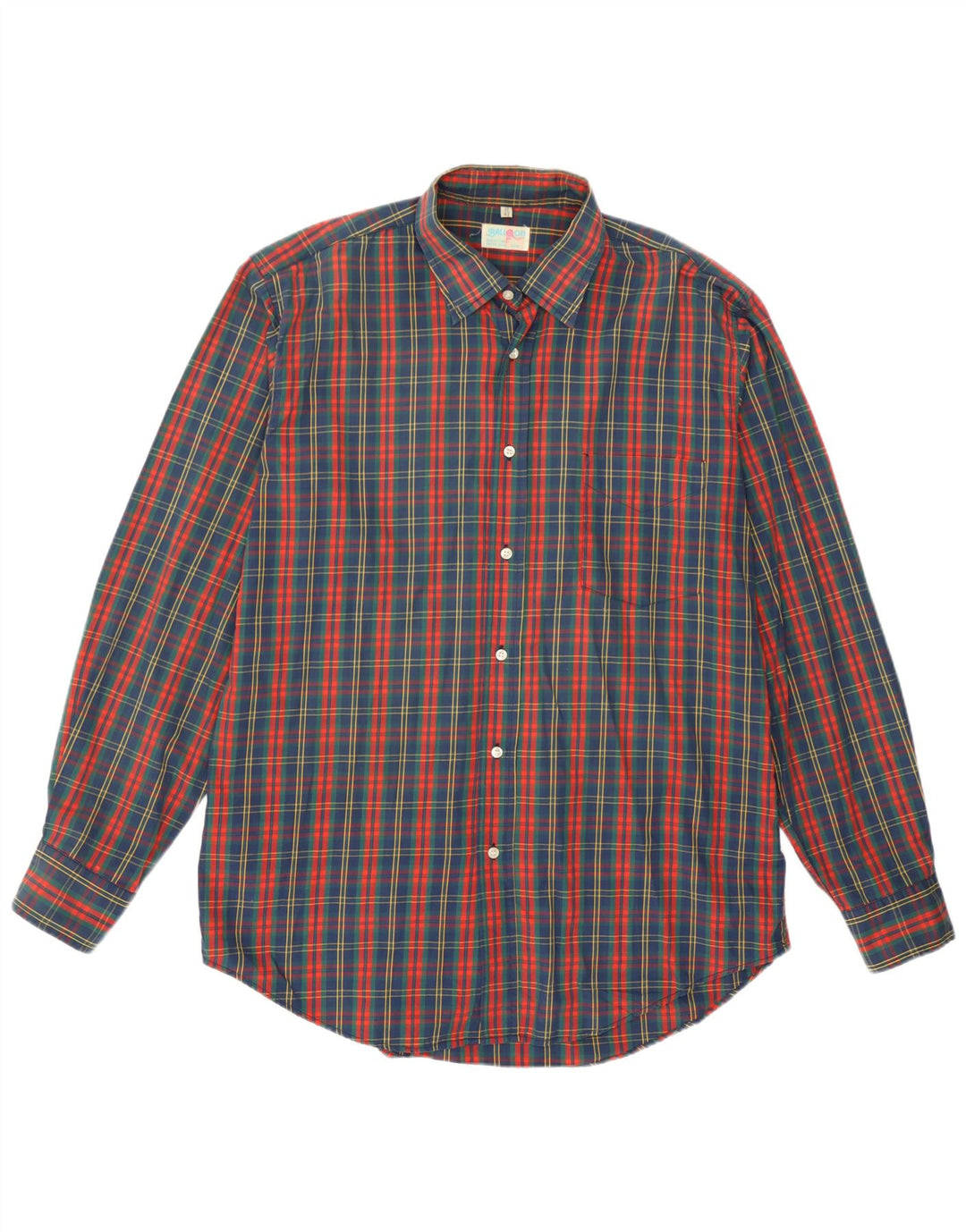 Balloon Mens Shirt Size 17 43  XL Multicoloured Plaid Cotton