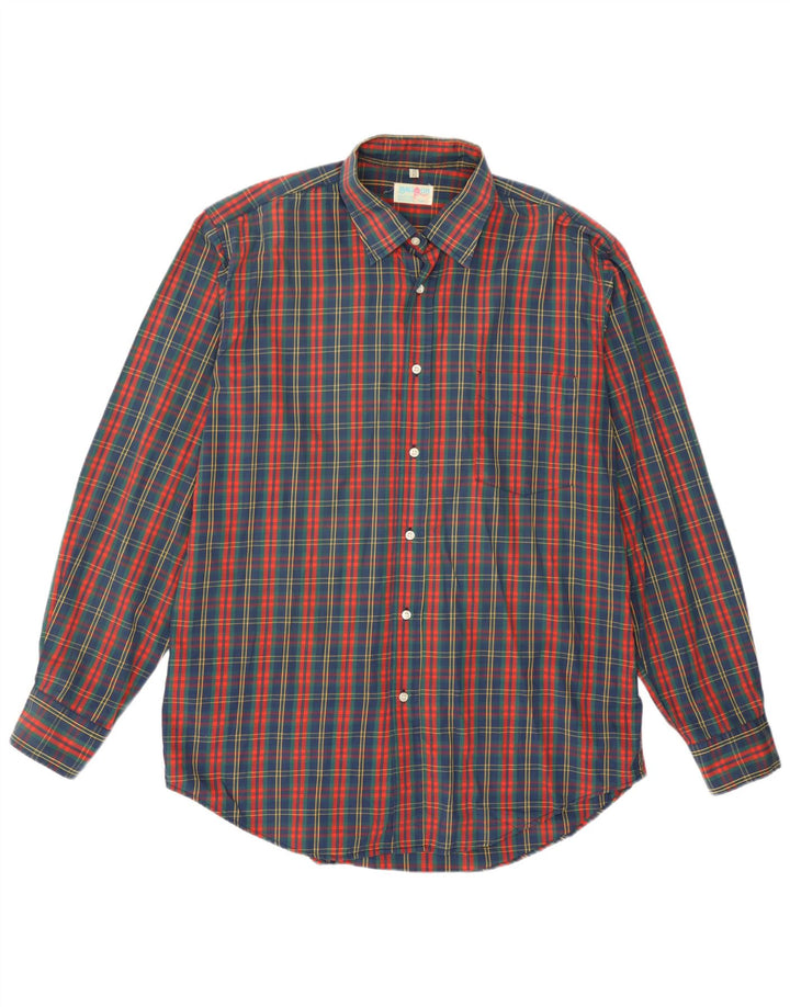 Balloon Mens Shirt Size 17 43  XL Multicoloured Plaid Cotton