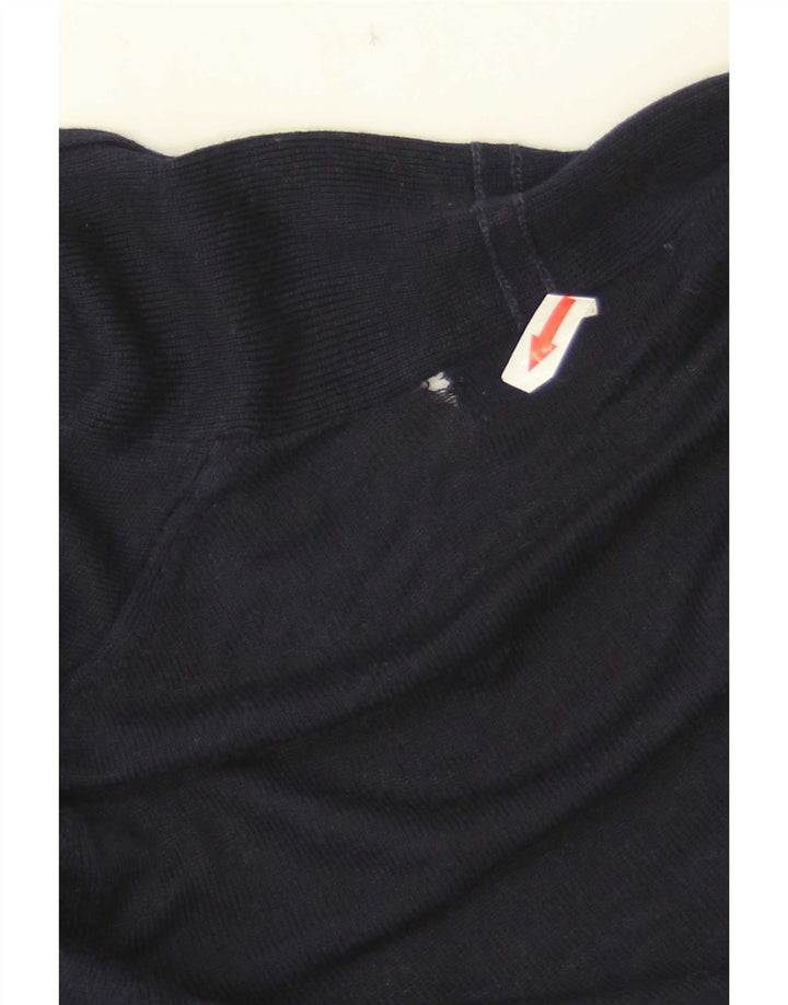 Marks & Spencer Womens Open Cardigan Sweater UK 10 Small Navy Blue Acrylic