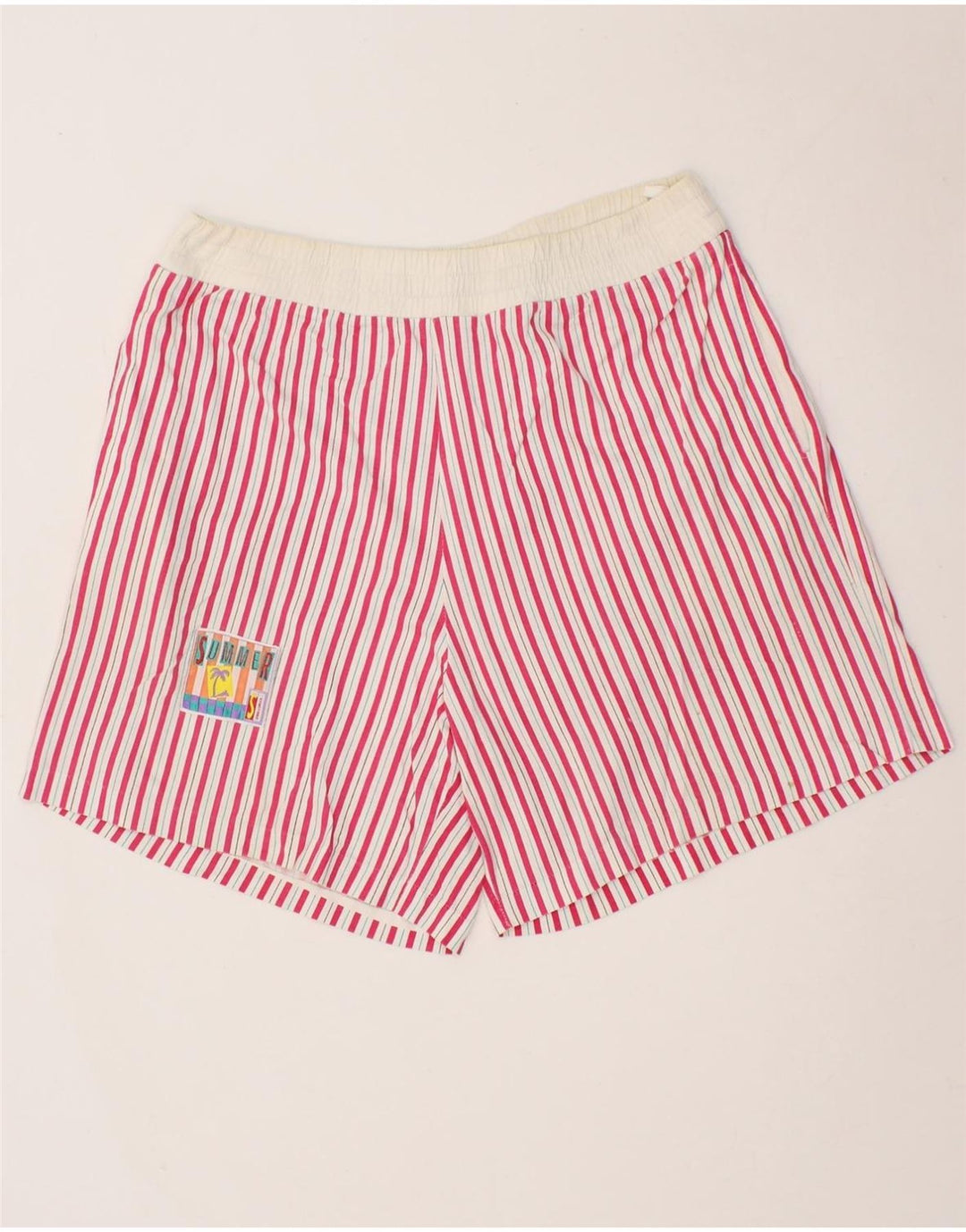 VINTAGE Mens Swimwear Large Pink Striped