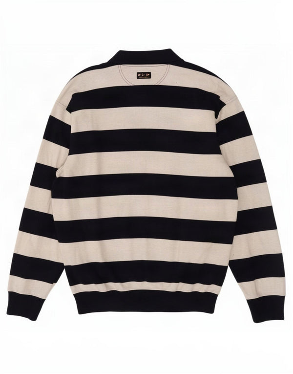 Paul & Shark Mens Yachting Zip Neck Jumper Sweater XL Navy Blue Striped