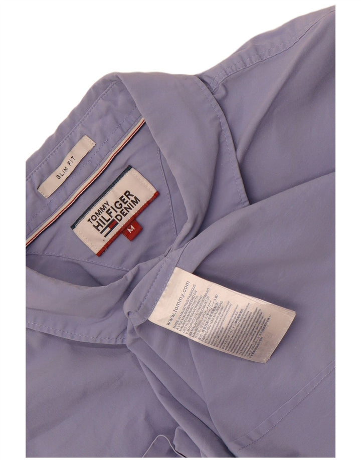 Tommy Hilfiger Mens Slim Fit Shirt Medium Blue Cotton