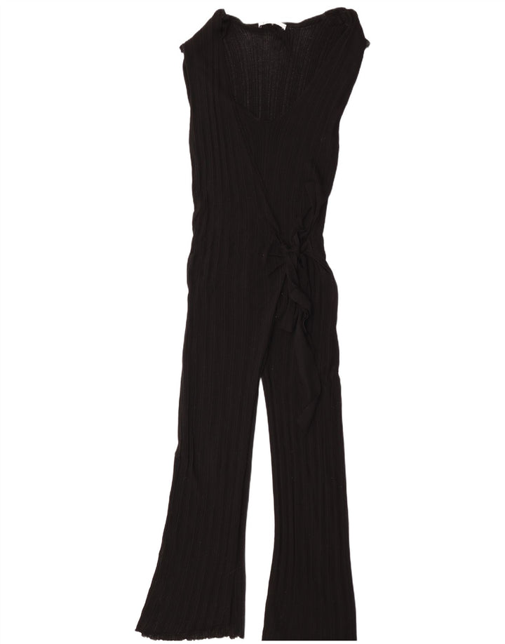 Zara Womens Sleeveless Jumpsuit UK 14 Large Black Viscose