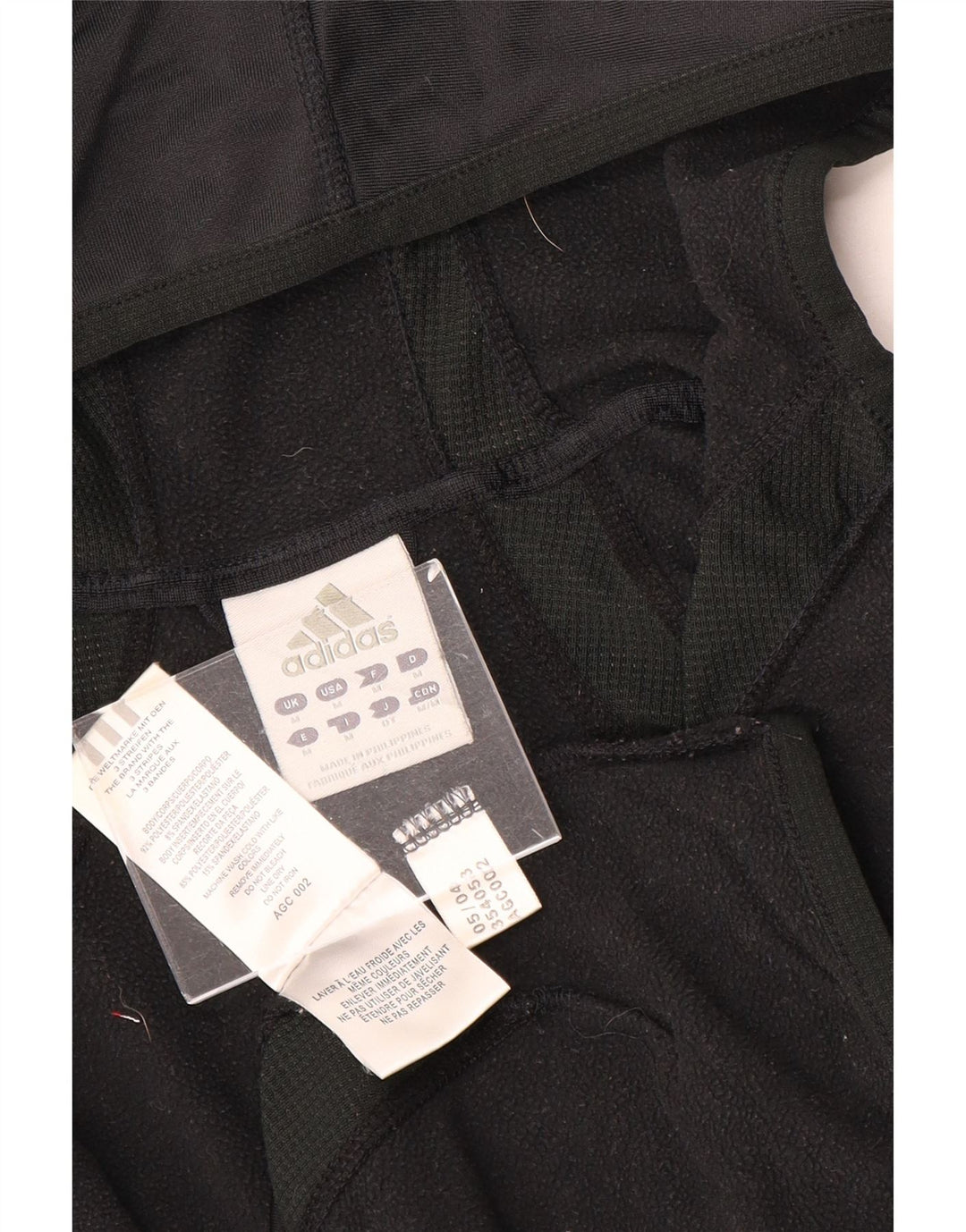 Adidas Womens Zip Hoodie Sweater UK 12 Medium Black Polyester