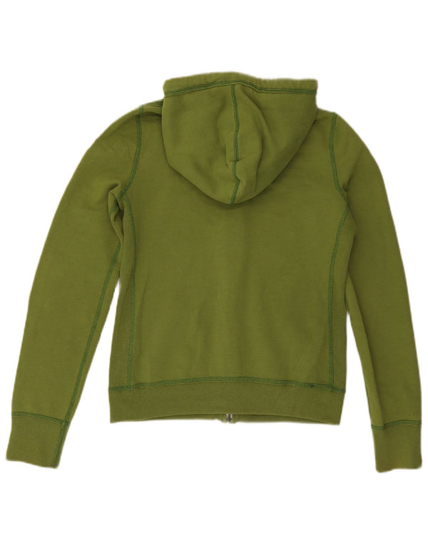 ABERCROMBIE & FITCH Womens Graphic Zip Hoodie Sweater UK 14 Large Green