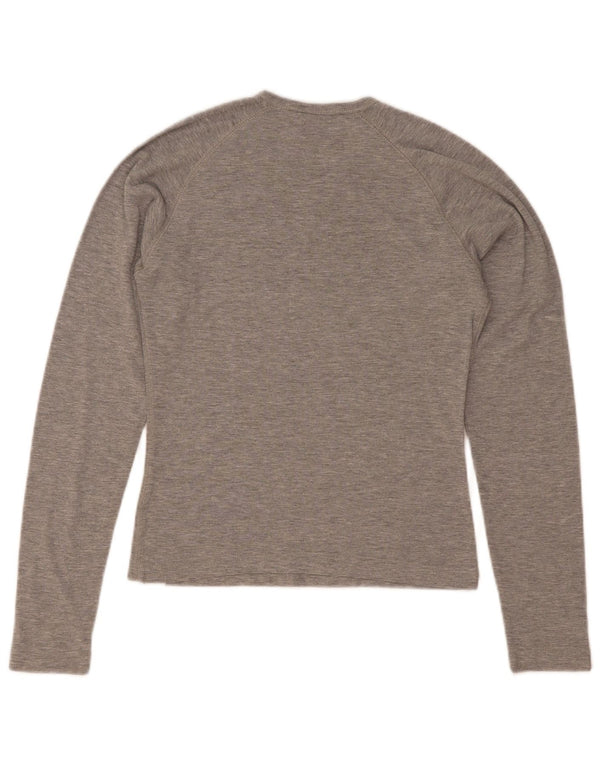 Champion Womens Heritage Classics Top Long Sleeve UK 12 Medium Grey Flecked