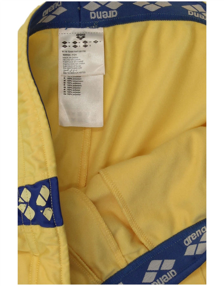 ARENA Mens Graphic Tracksuit Trousers Medium  Yellow Colourblock Polyester