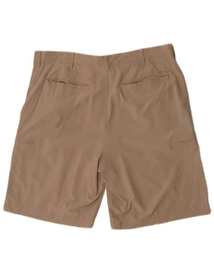 Izod Mens Golf Cargo Shorts W38 XL Beige Polyester Sports