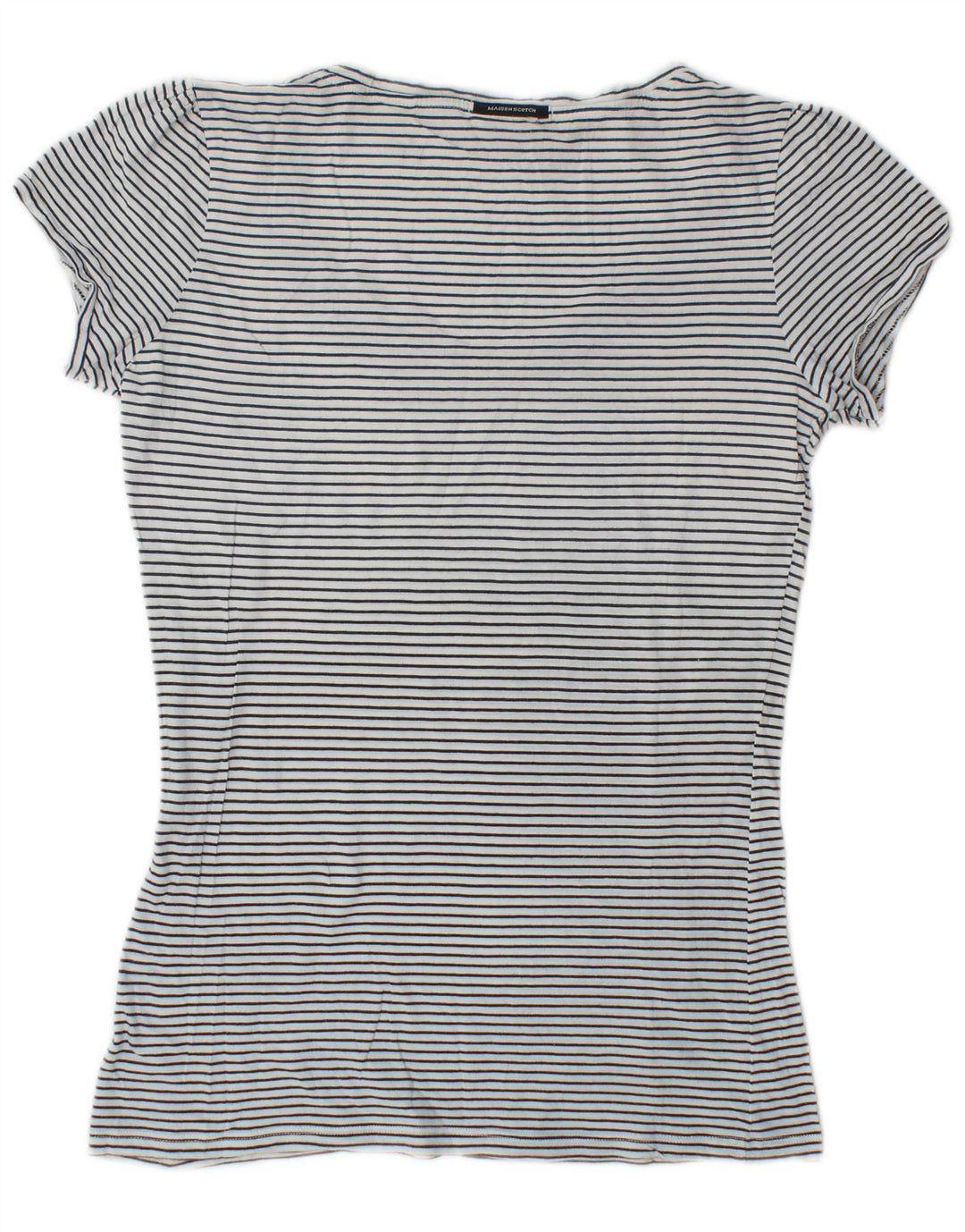 Maison Scotch Womens Graphic T-Shirt Top Size 1 Small White Striped