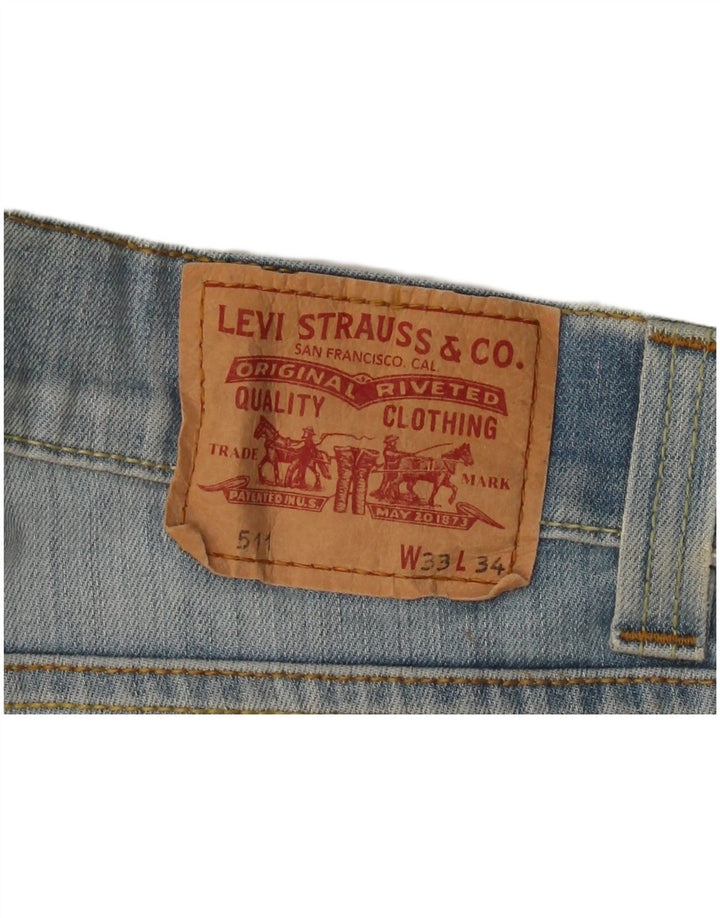 LEVI'S Mens 511 Slim Jeans W33 L32 Blue Cotton