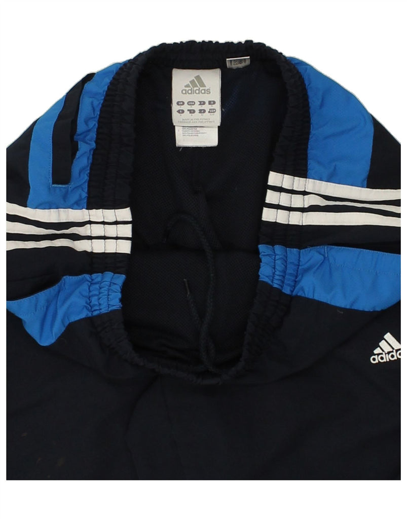 ADIDAS Mens Tracksuit Trousers Joggers Small Navy Blue Colourblock | Vintage Adidas | Thrift | Second-Hand Adidas | Used Clothing | Messina Hembry 